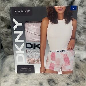 NWT DKNY Tank & Short Set in Pink and White